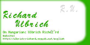 richard ulbrich business card